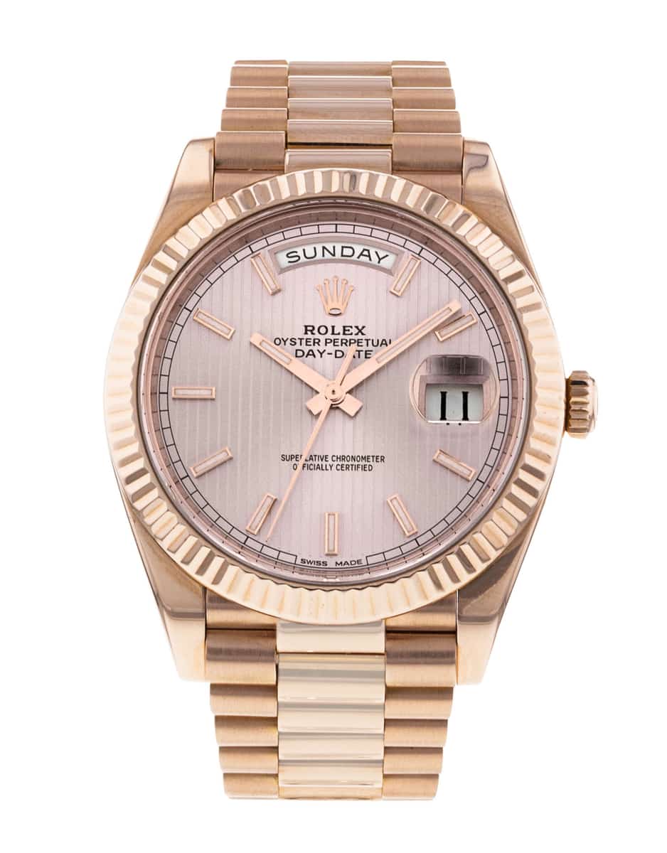 Rolex Day Date 40 Sundust Stripe Dial Bracelet Strap